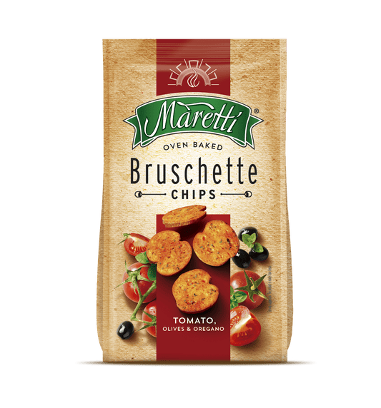 MARETTI Oven Baked Bruchette Chips Fine Tomato, Olives & Oregano Flavor 70g 2.46oz