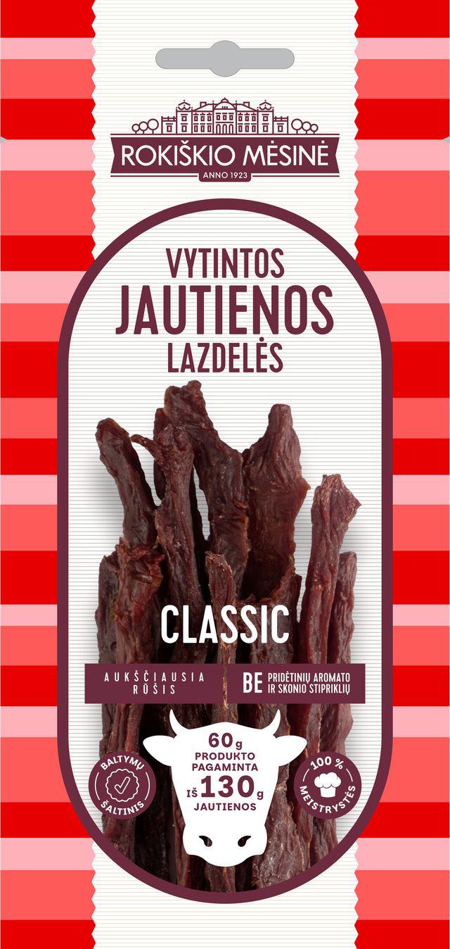 ROKIŠKIO CLASSIC Dried Beef Jerky Sticks 60g