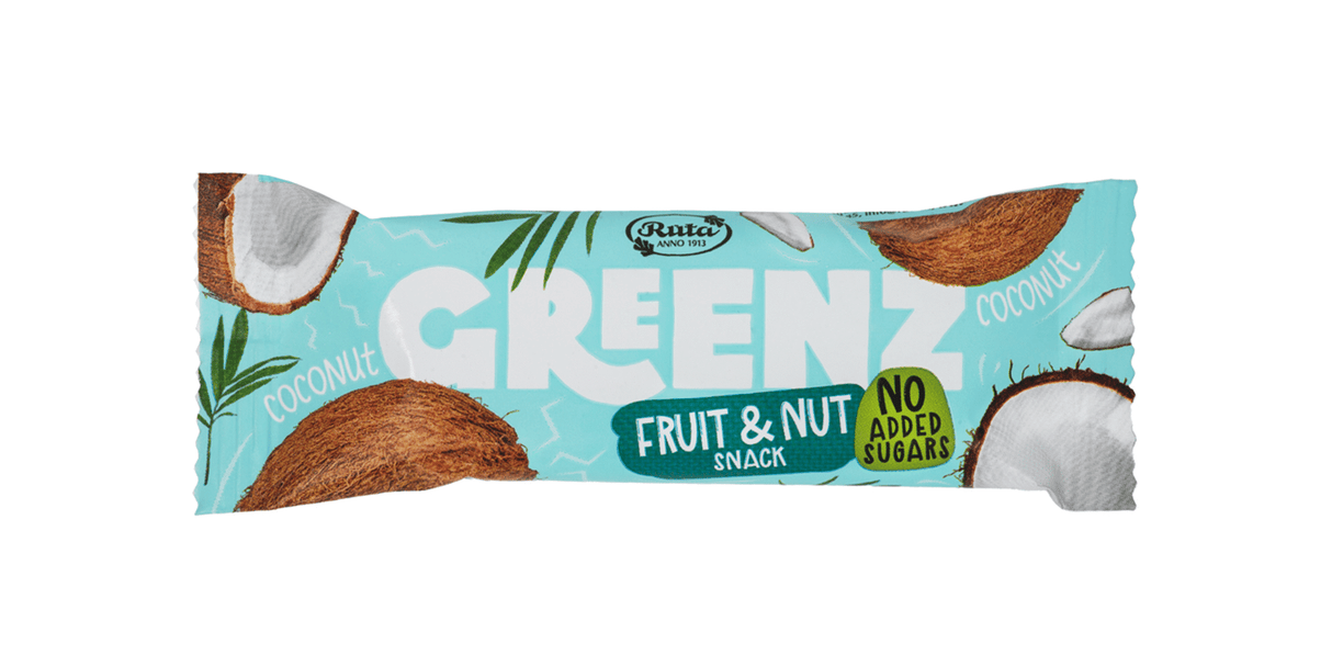 GREENZ Coconut Fruit & Seed Snack Cereal Bar 30g