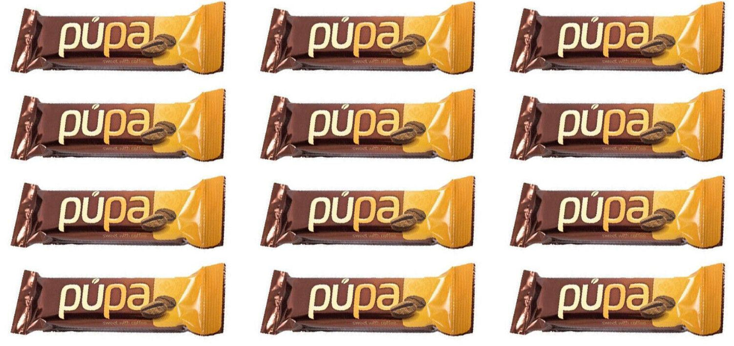 12 x PUPA COFFEE Flavor Chocolate Bars Retro European Candy Sweet Treats 30g