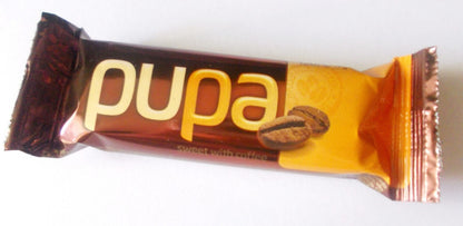 12 x PUPA COFFEE Flavor Chocolate Bars Retro European Candy Sweet Treats 30g