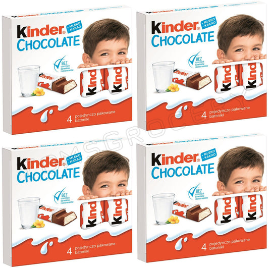 4 KINDER Milk Chocolate Sticks Sweets Candy 50g 1.8oz