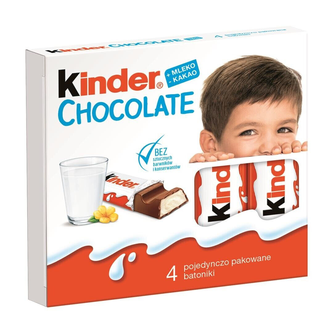 4 KINDER Milk Chocolate Sticks Sweets Candy 50g 1.8oz