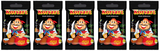 5 KORSARZ PIRATE Retro Dragee Chocolate Covered Coconut Candy Sweets 70g