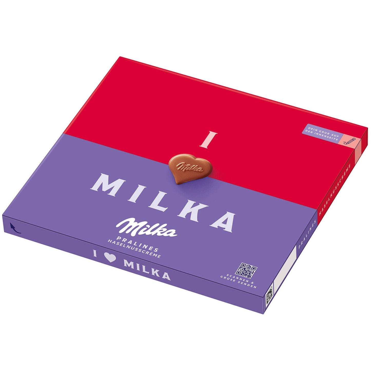 I LOVE MILKA Heart Shaped Chocolate Pralines with Hazelnut Cream Gift Box 110g