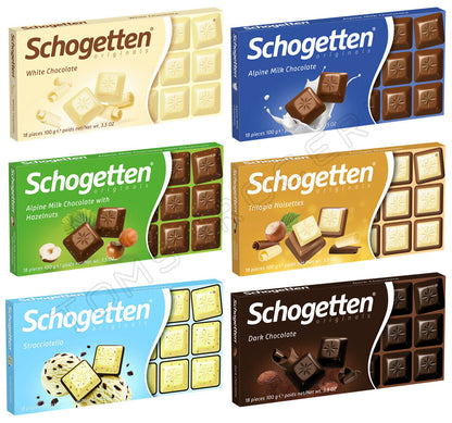 6 SCHOGETTEN Chocolate Bars Bundle Variety Pack German Sweets Candy