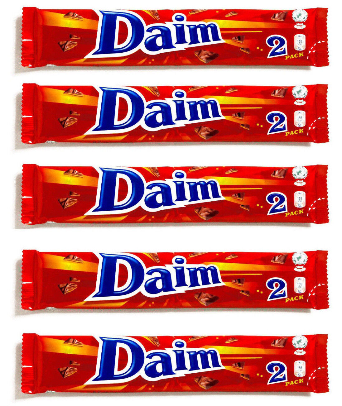 5 DAIM 2PACK Crunchy Almond & Caramel Chocolate Bars European Candy 56g 1.98oz