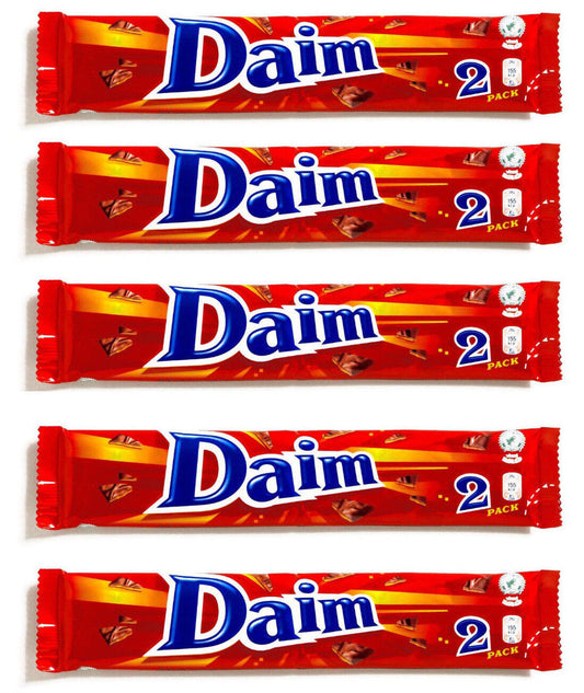 5 DAIM 2PACK Crunchy Almond & Caramel Chocolate Bars European Candy 56g 1.98oz