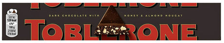3 TOBLERONE Dark Chocolate Bars with Honey & Almond Nougat 100g 3.5oz