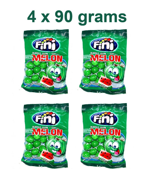 4 FINI Watermelon Bubble Gum Fizzy Seeds Filling Party Candy Sweets 90g 3.2oz