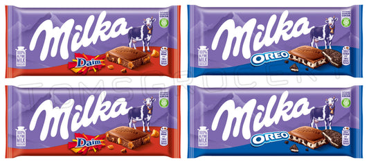 4 MILKA OREO & DAIM Bundle Chocolate Bars Party Sweets European Candy 100g