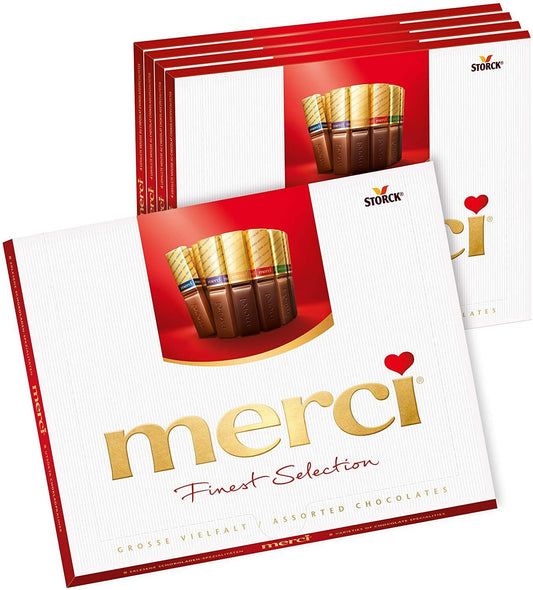 5 MERCI CHOCOLATE ASSORTMENT Boxes Finest Gourmet Selection German Sweets 250g