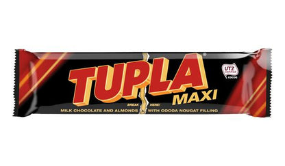 5 TUPLA Maxi Finnish Cocoa Nougat & Almond Chocolate Bars Candy Sweets 50g