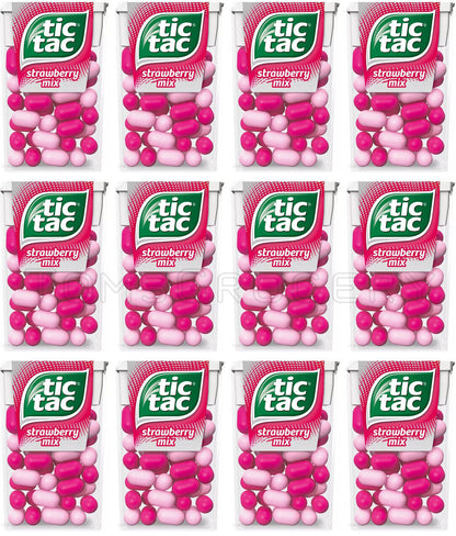 12 TIC TAC Strawberry Mix Strawberry Fields Pastilles Candy 18g 0.64oz