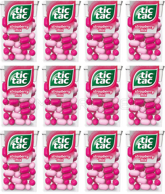 12 TIC TAC Strawberry Mix Strawberry Fields Pastilles Candy 18g 0.64oz