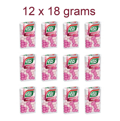 12 TIC TAC Strawberry Mix Strawberry Fields Pastilles Candy 18g 0.64oz