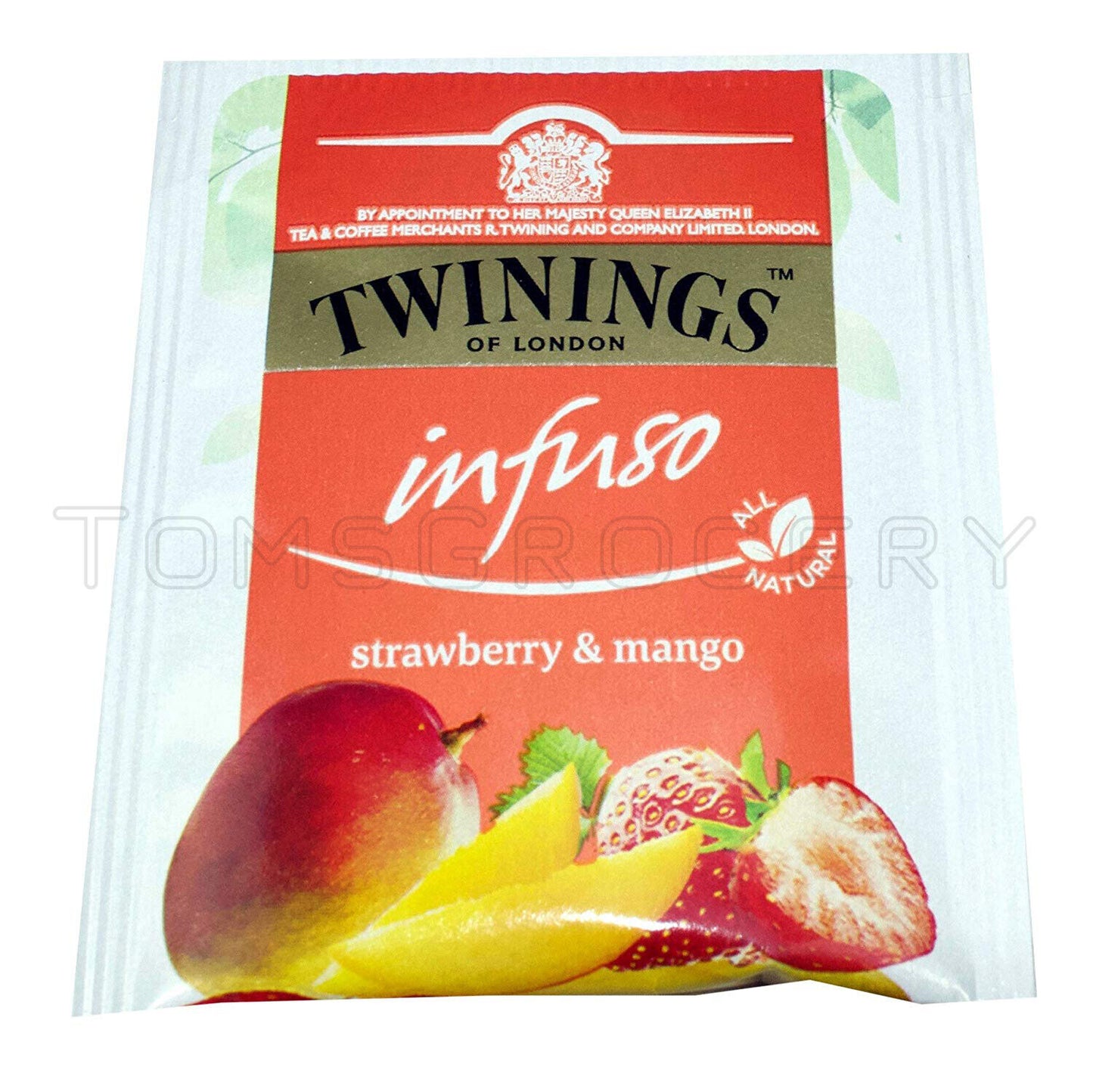 TWININGS Infuso Strawberry & Mango Fruit Flavored Tea 20 Envelopes Box