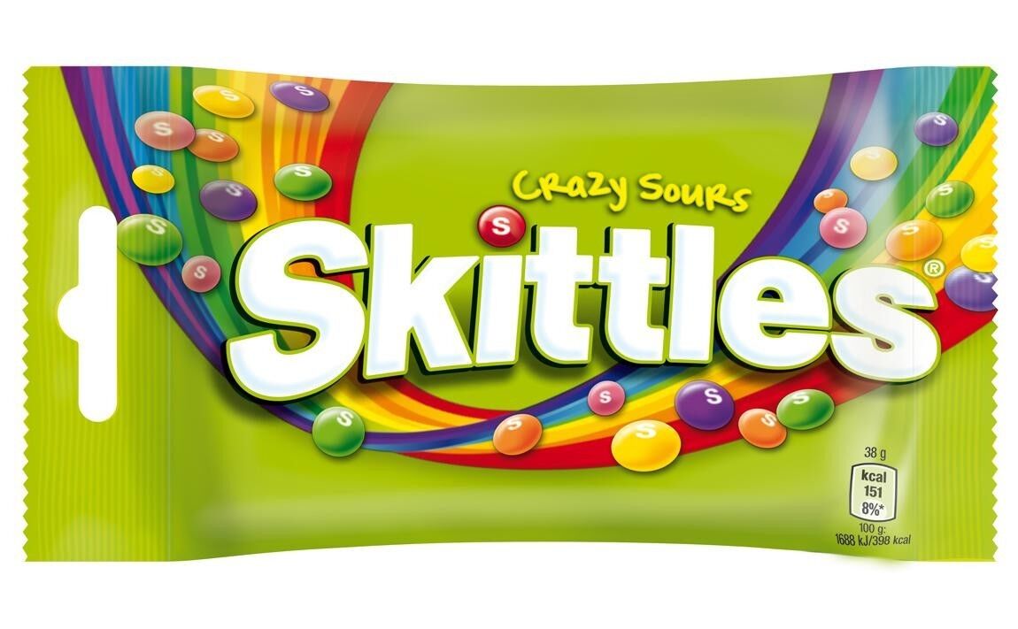 SKITTLES CRAZY SOURS Dragee Bag 38g 1.34oz