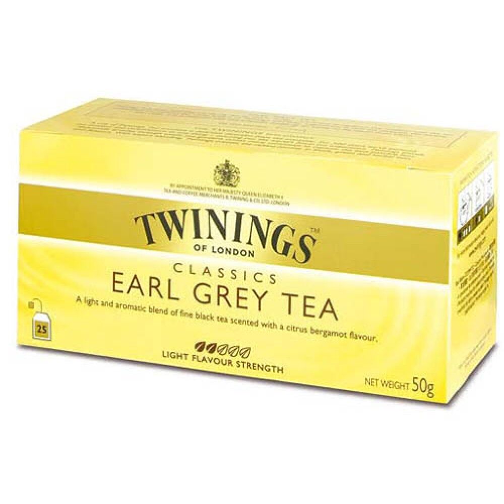 TWININGS EARL GREY Tea Refreshing & Citrusy Flavor 25 Teabags Box