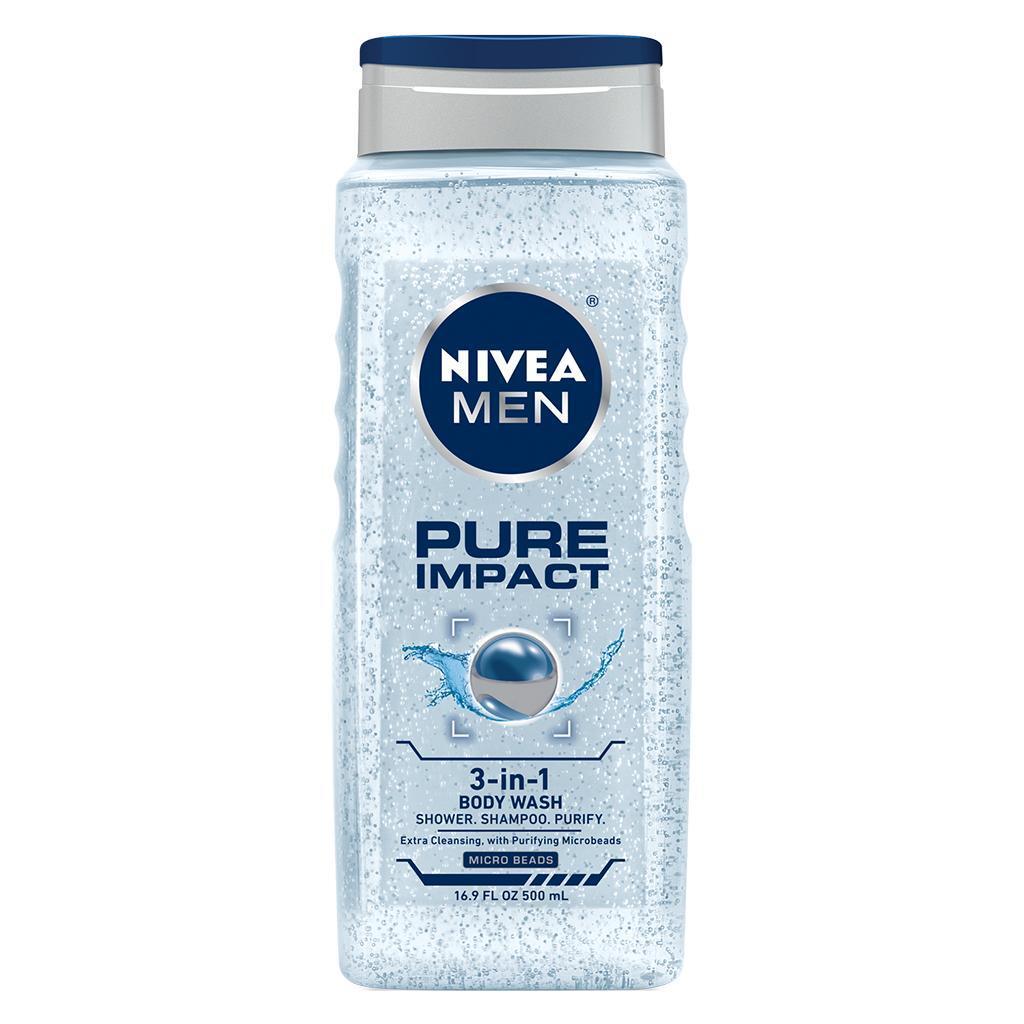 NIVEA MEN PURE IMPACT Purifying Shower Gel Body Wash 500ml 16.9 fl oz