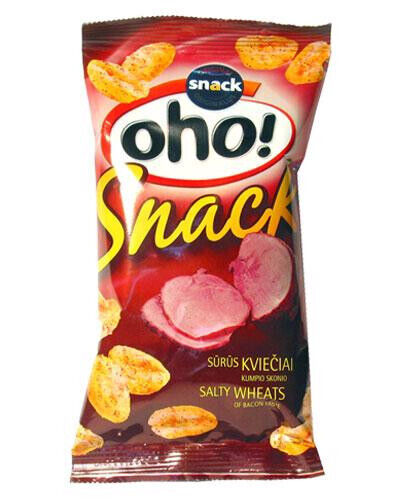 6 OHO BACON Flavor Puffed Salty Wheat Snacks Crisps 35g 1.23oz