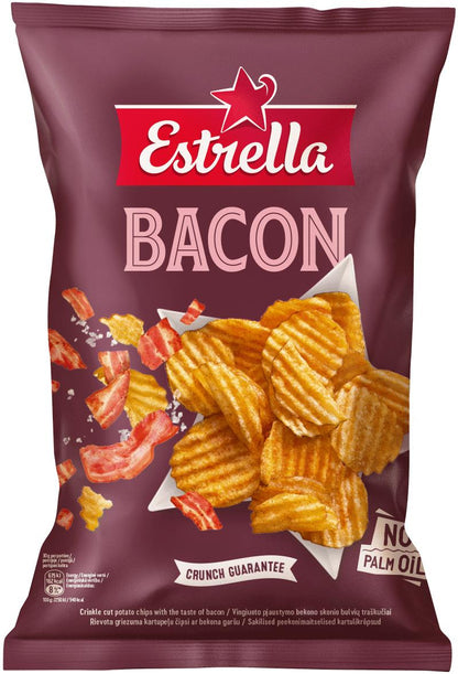 ESTRELLA BACON Flavor Potato Chips Crisps European Snacks 130g 4.6oz