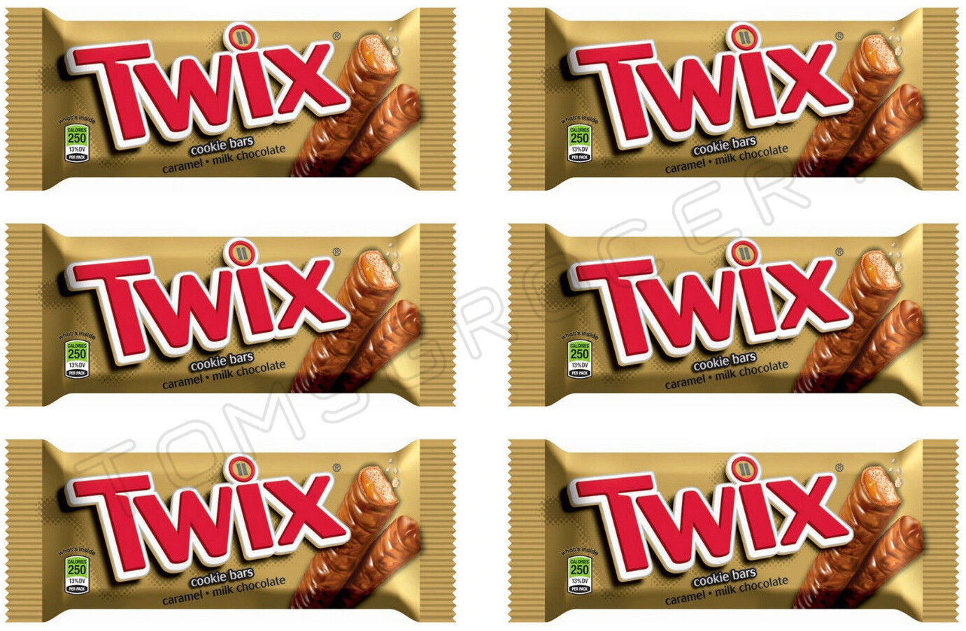 6 TWIX COOKIE BARS Caramel & Milk Chocolate Snacks European Sweets 50g 1.76oz