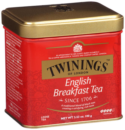 TWININGS ENGLISH BREAKFAST Loose Tea Tin 100g 3.5oz