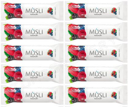 10 Tekmar Muesli Healthy Cereal Bars Cherry Wild Berry Blackcurrant 30g 1.06oz