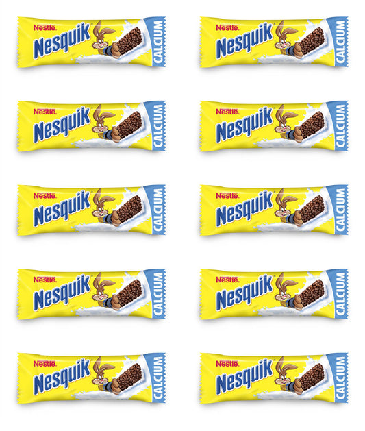 10 x NESTLE Nesquik Breakfast Cereal Bars with Vitamins and Calcium 25g 0.88oz