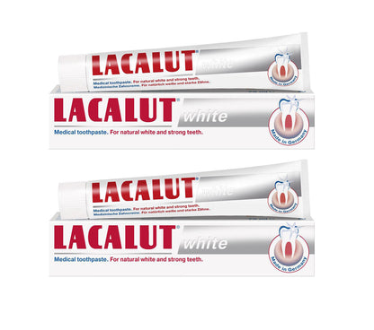 2 LACALUT WHITE Daily Whitening Toothpaste Protects from Caries 75ml