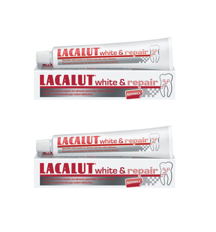 2 LACALUT WHITE & REPAIR Daily Toothpaste for Tooth Remineralization 75ml