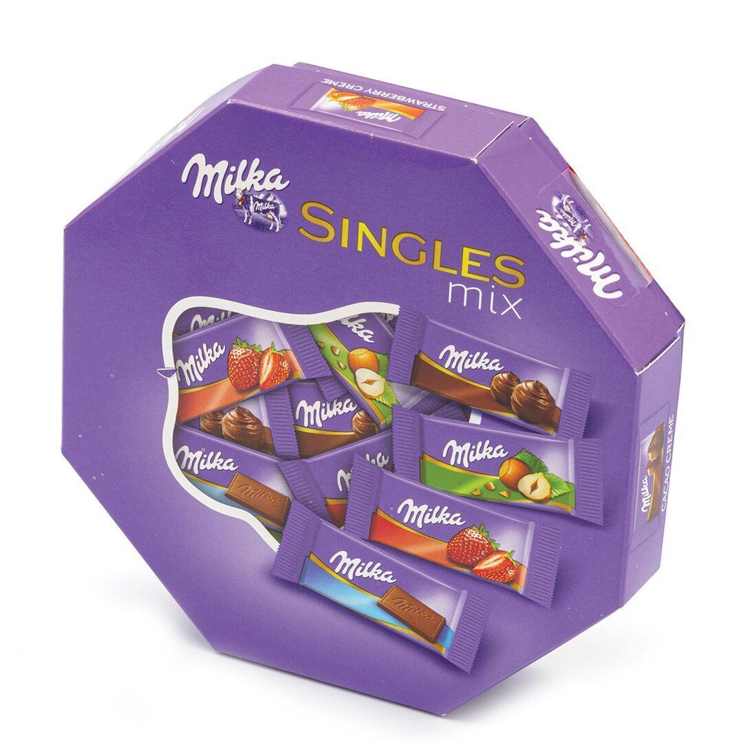 9 x Milka Singles Assorted Mix Mini Chocolate Bars Bites 138g 4.9oz