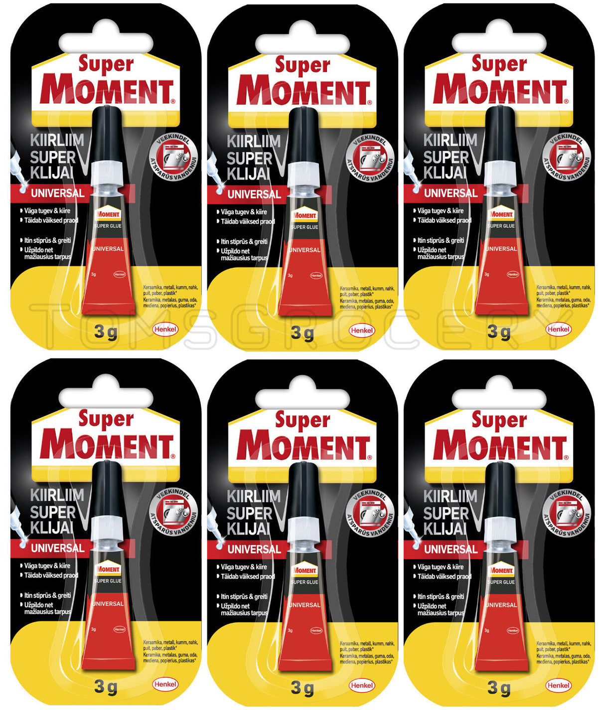 6 SUPER MOMENT UNIVERSAL Super Glue Waterproof Strong Instant Adhesive