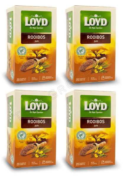 4 LOYD ROOIBOS PURE Herbal Infusion 20 Teabag Tea Boxes