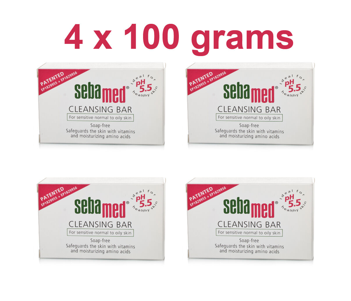 4 x SEBAMED Moisturizing Cleansing Bar Soap for Sensitive Normal to Oily Skin