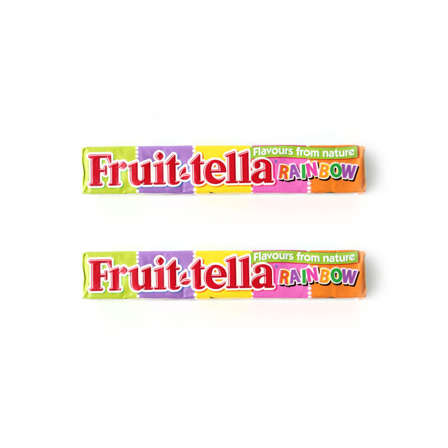 2x FRUITTELLA Rainbow Apple Lemon Orange Berry Flavor Chewy Candy 2 x 41g 1.45oz