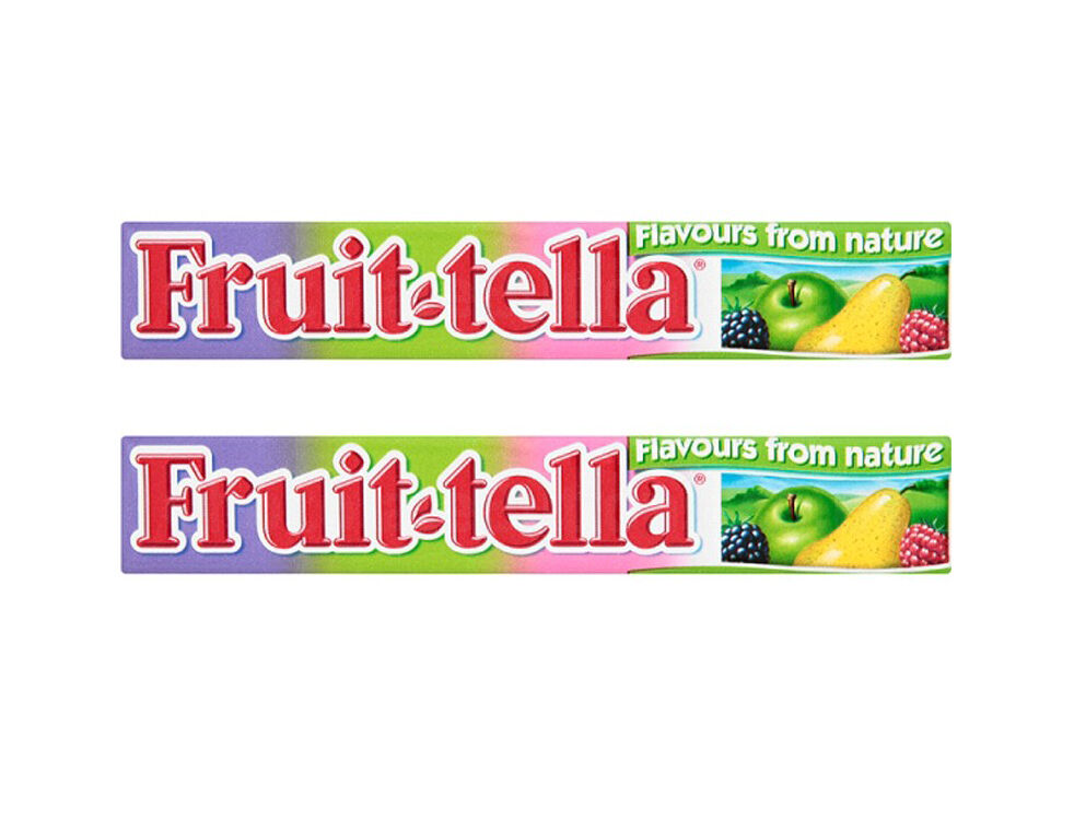 2x FRUITTELLA Apple Currant Raspberry Pear Flavor Chewy Candy with Fruit Juice