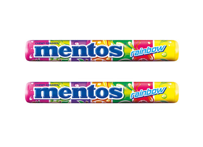 10 MENTOS RAINBOW Rolls Fruit Flavor Mix Chewy Candy 37g 1.3oz