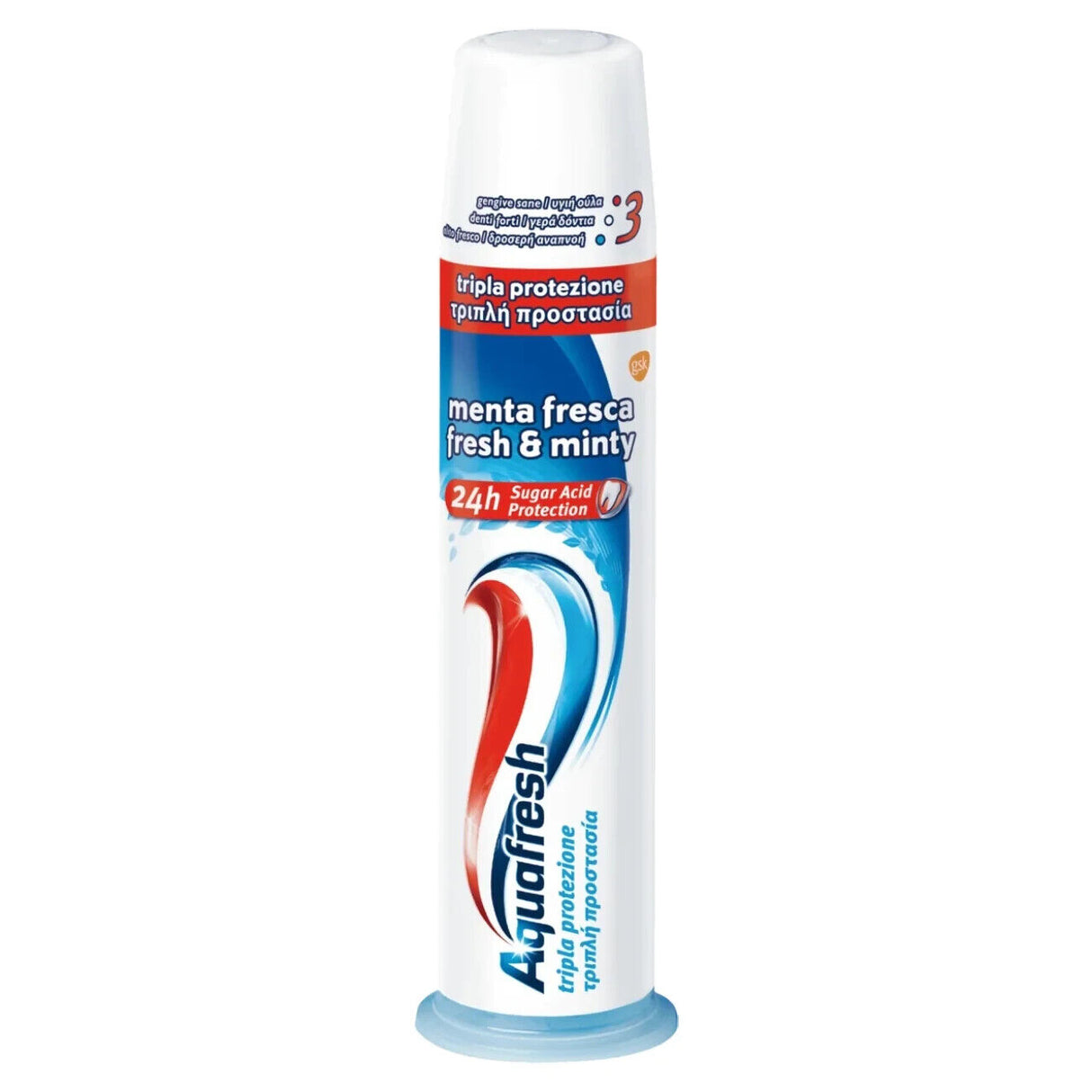 2 AQUAFRESH Fresh & Minty Pump Toothpaste 3in1 Protection 100ml