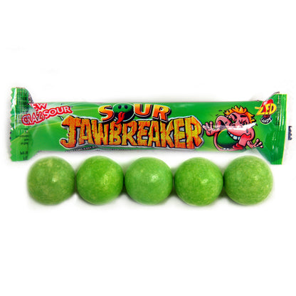 5 JAWBREAKER Sour Rock Candy Balls with Bubble Gum Center 41g 1.44oz