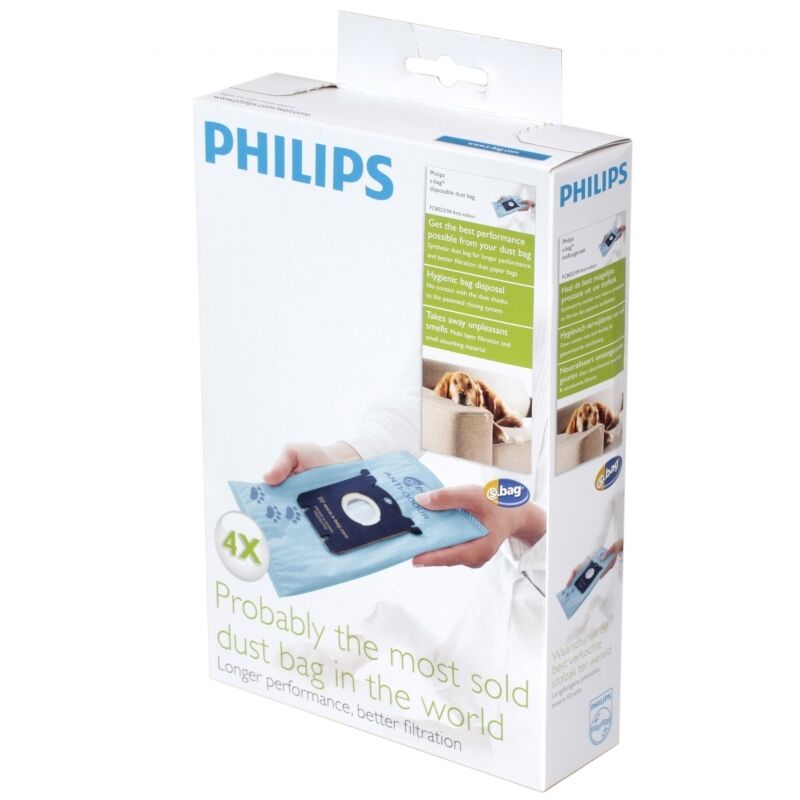 PHILIPS FC8023 S-Bag Anti-Odour Vacuum Cleaner Bags for Pet Owners FC8023/04