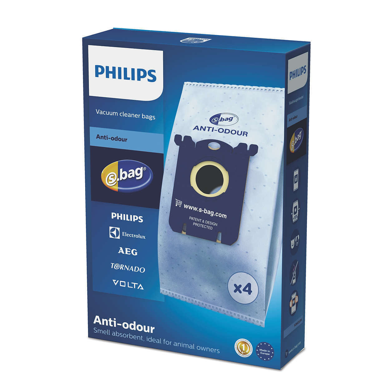 PHILIPS FC8023 S-Bag Anti-Odour Vacuum Cleaner Bags for Pet Owners FC8023/04