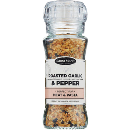 SANTA MARIA ROASTED GARLIC & PEPPER Spice Mix Grinder For Meat & Pasta 80g 2.8oz