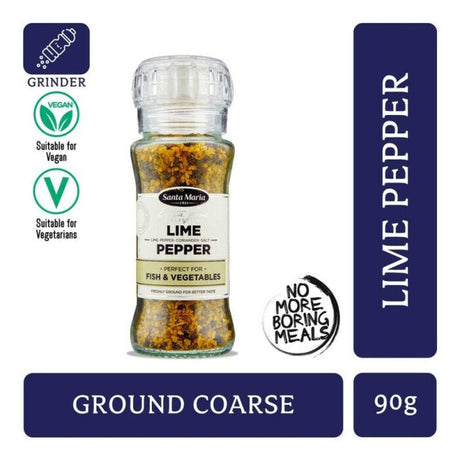 SANTA MARIA LIME PEPPER Spice Grinder Seasoning For Fish & Vegetables 90g
