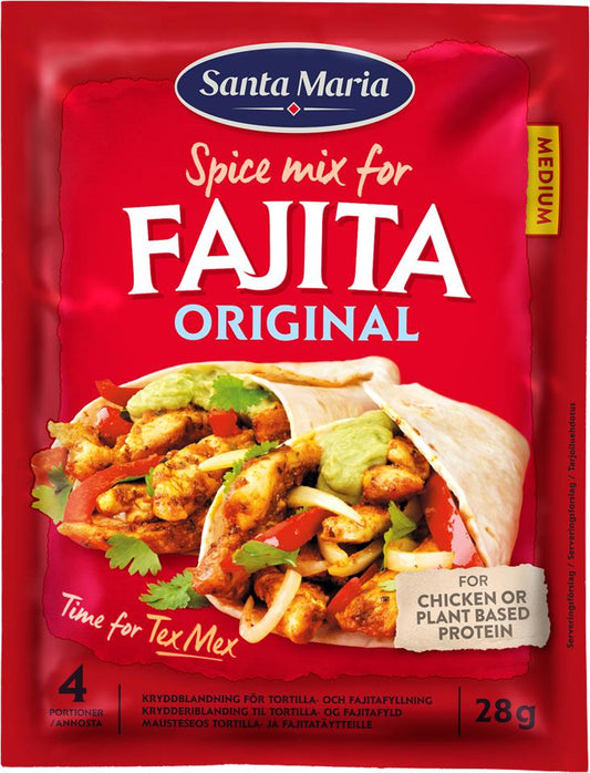 SANTA MARIA FAJITA Original Spice Mix for Tacos Nachos & TexMex Dishes 28g