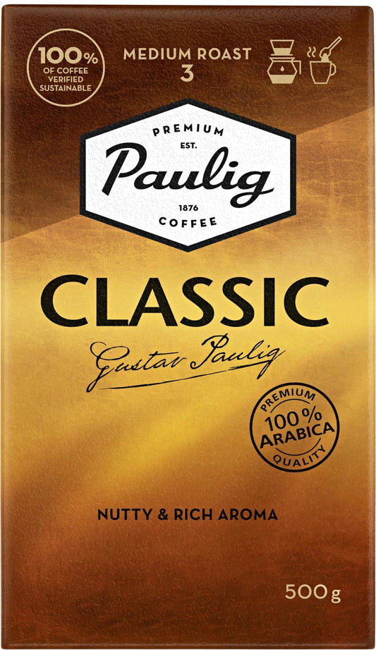 PAULIG CLASSIC Ground Coffee Nutty & Rich Aroma 100% Arabica 500g 17.6oz