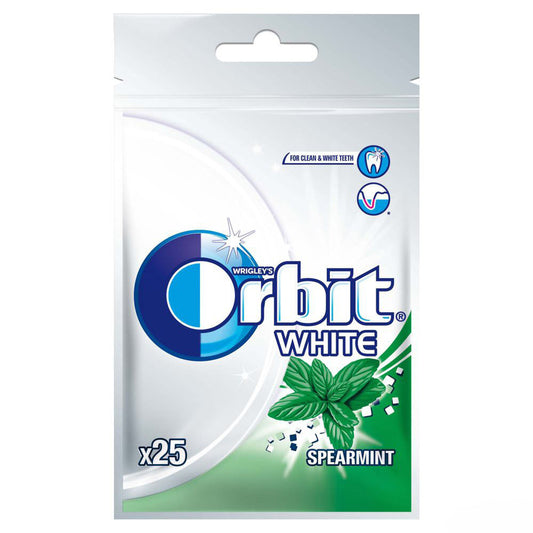 Wrigley's ORBIT WHITE Spearmint Sugarfree Chewing Gum Bag 35g 1.24oz