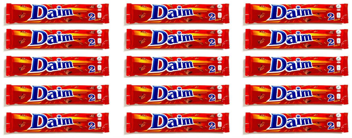 15 DAIM 2PACK Crunchy Almond & Caramel Chocolate Bars European Candy 56g 1.98oz