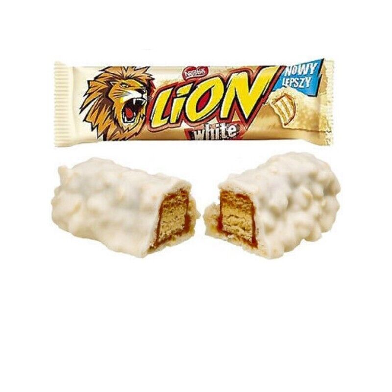 40 NESTLE LION WHITE Crisp & Creamy Chocolate Bars European Sweets Candy Snacks